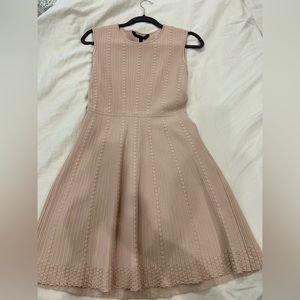 BCBG MaxAzria Dyanne bare pink fit and flare dress